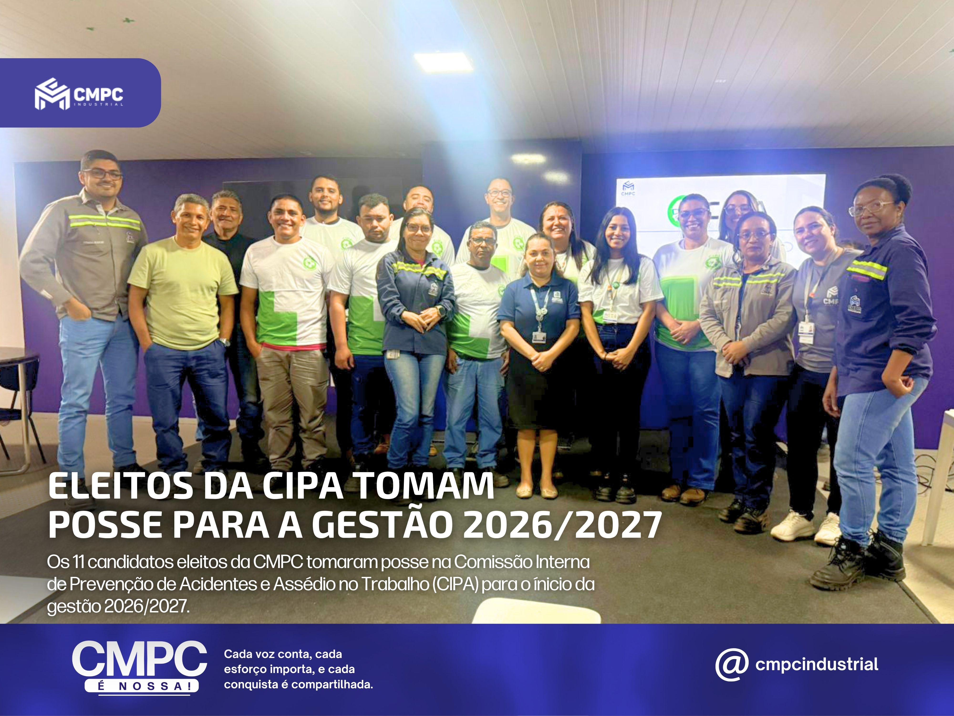 Eleitos da CIPA tomam posse para a gestão 2026/2027